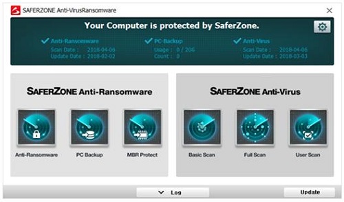 ▲ SAFERZONE Anti-VirusRansomware– 앤티랜섬웨어 + 백신